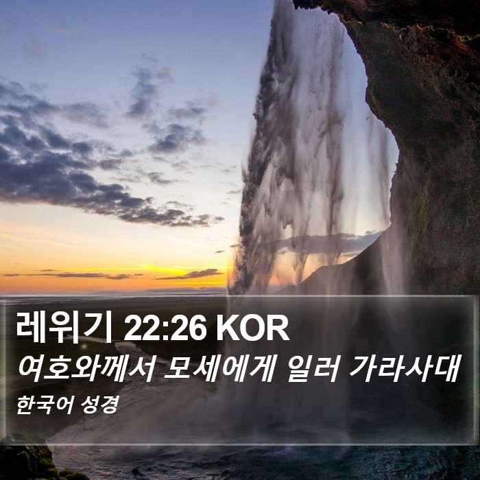 레위기 22:26 KOR Bible Study