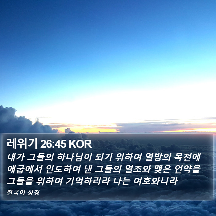 레위기 26:45 KOR Bible Study