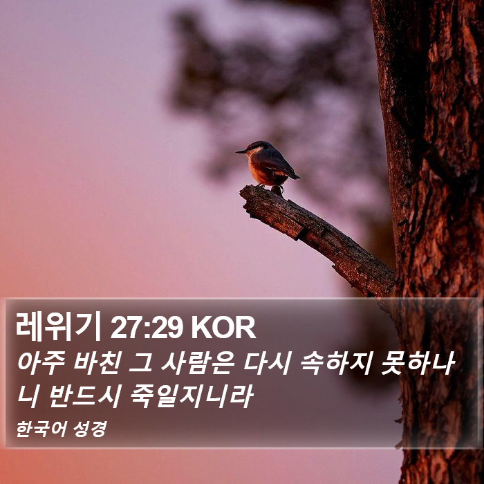 레위기 27:29 KOR Bible Study