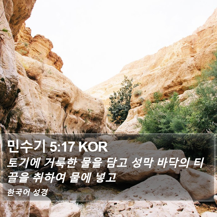 민수기 5:17 KOR Bible Study