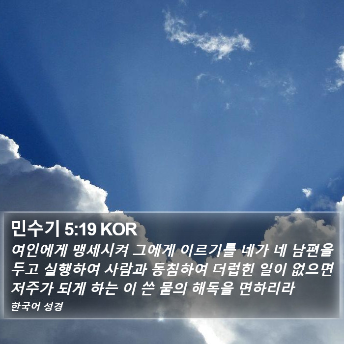 민수기 5:19 KOR Bible Study