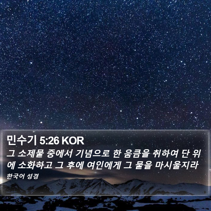 민수기 5:26 KOR Bible Study