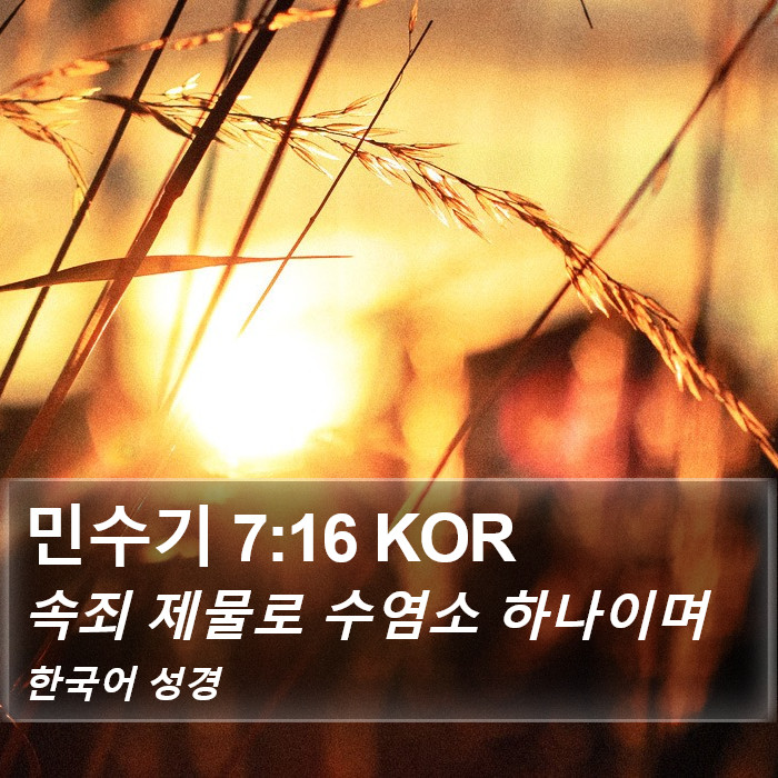 민수기 7:16 KOR Bible Study