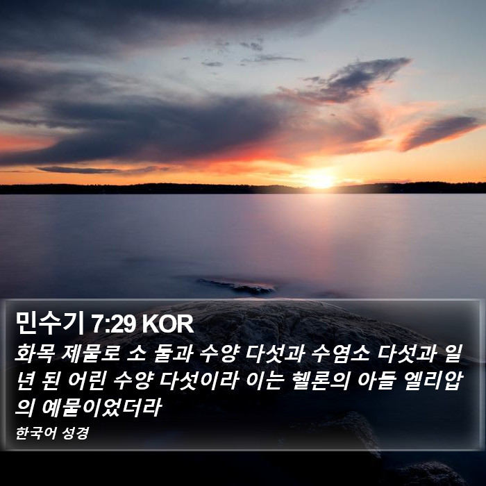 민수기 7:29 KOR Bible Study