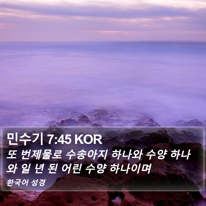 민수기 7:45 KOR Bible Study