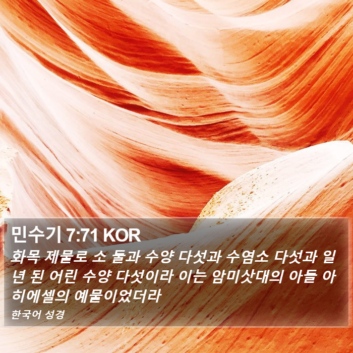 민수기 7:71 KOR Bible Study