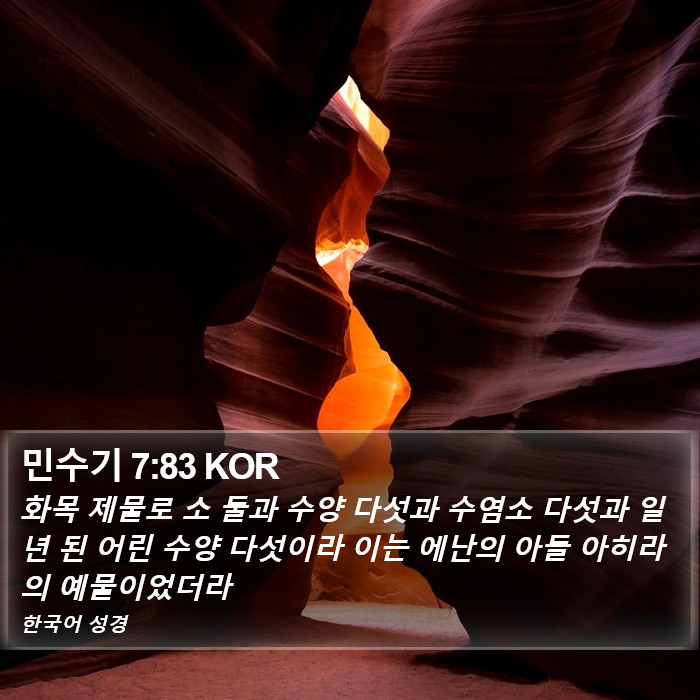 민수기 7:83 KOR Bible Study