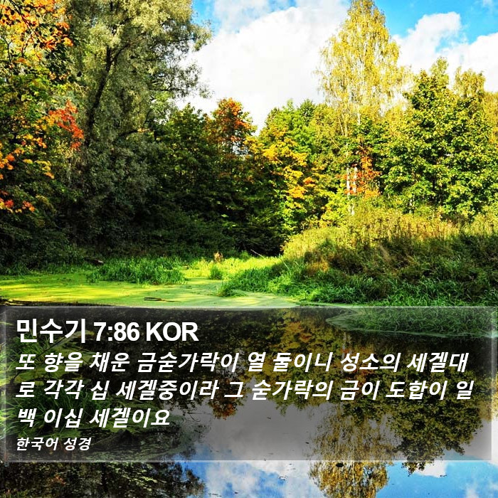 민수기 7:86 KOR Bible Study