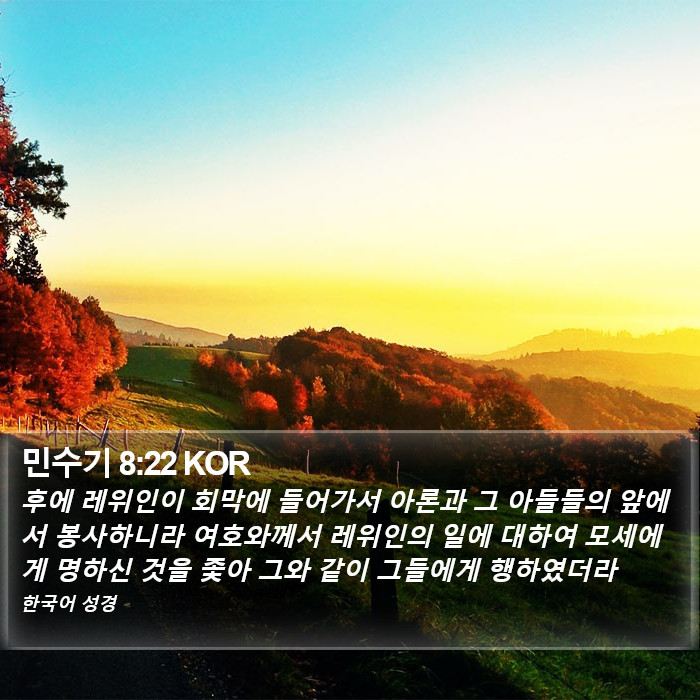 민수기 8:22 KOR Bible Study