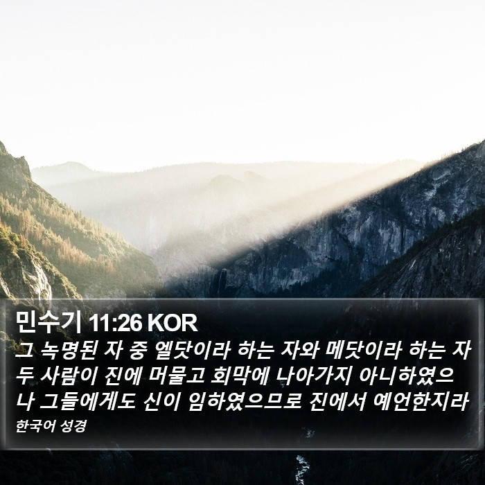 민수기 11:26 KOR Bible Study