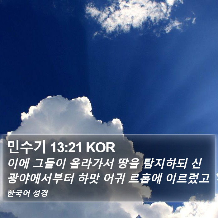 민수기 13:21 KOR Bible Study