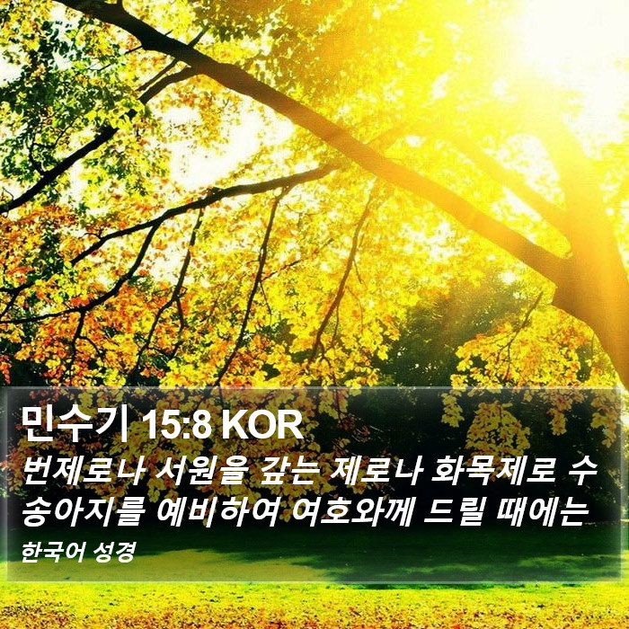 민수기 15:8 KOR Bible Study