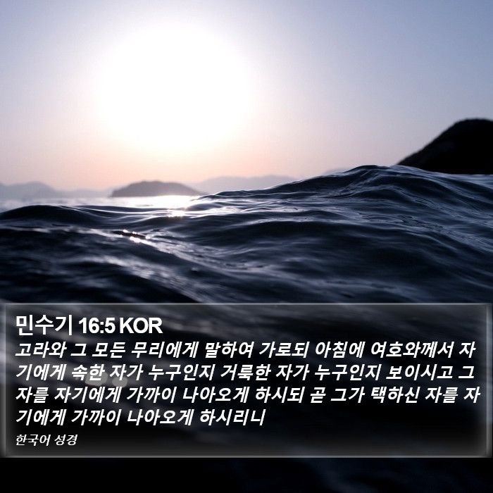 민수기 16:5 KOR Bible Study