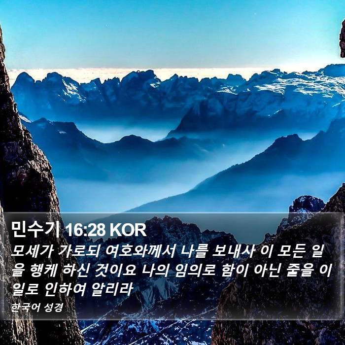 민수기 16:28 KOR Bible Study
