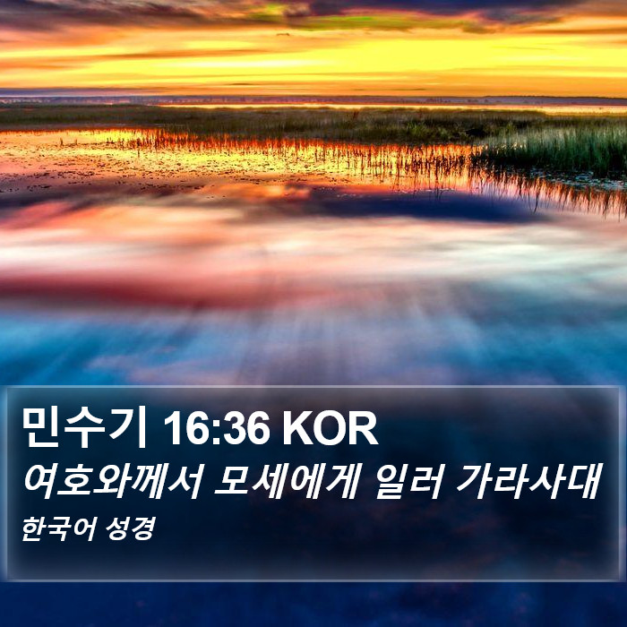 민수기 16:36 KOR Bible Study