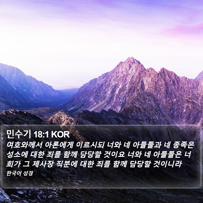 민수기 18:1 KOR Bible Study