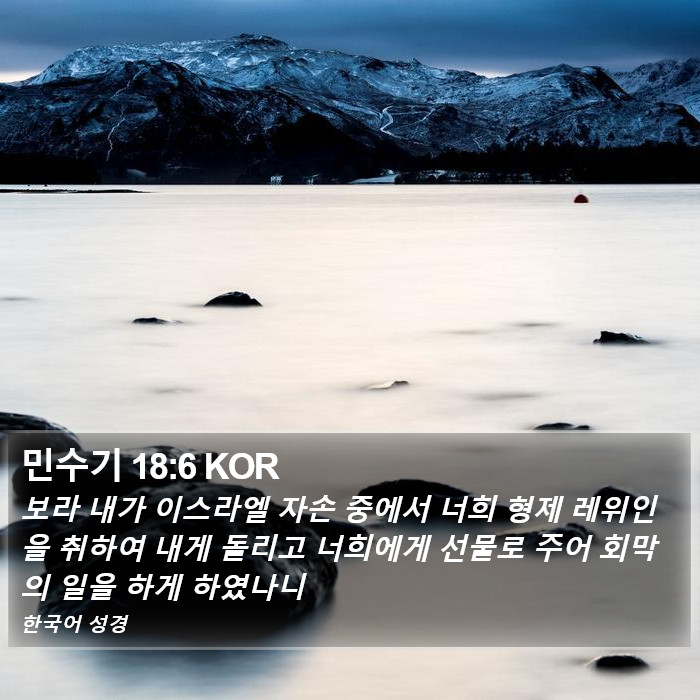 민수기 18:6 KOR Bible Study