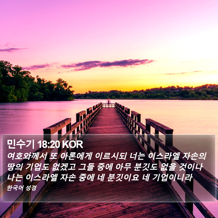 민수기 18:20 KOR Bible Study