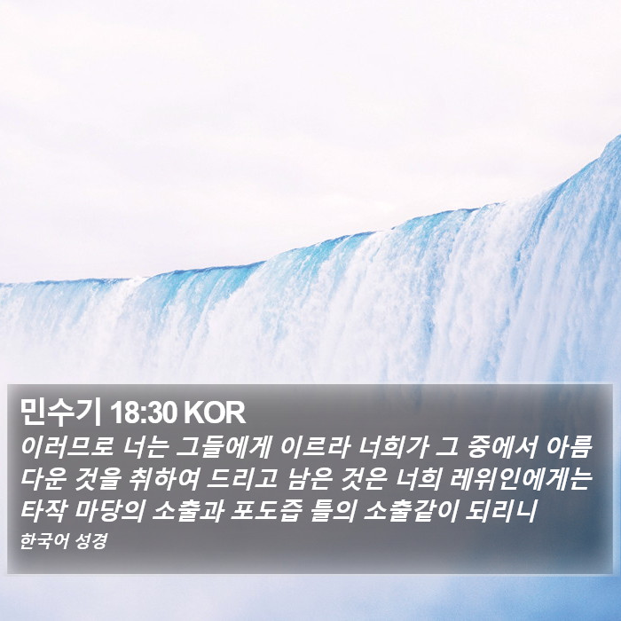 민수기 18:30 KOR Bible Study