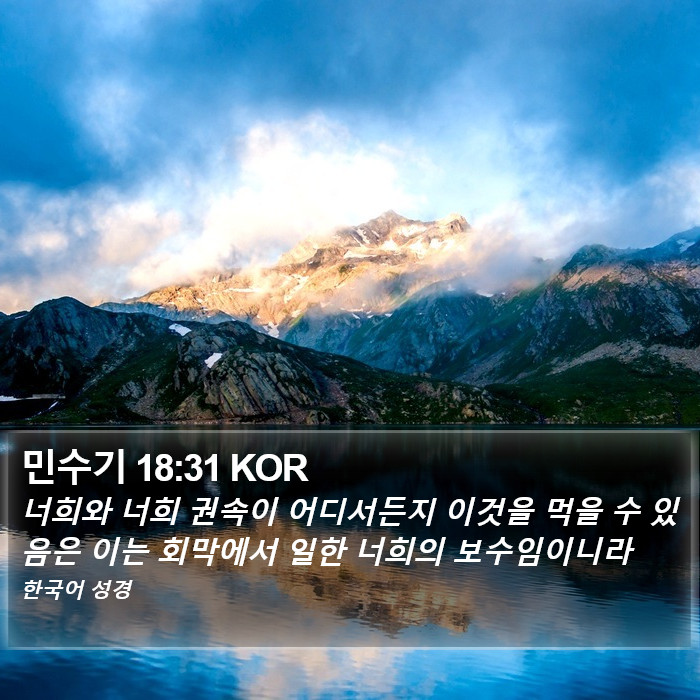 민수기 18:31 KOR Bible Study