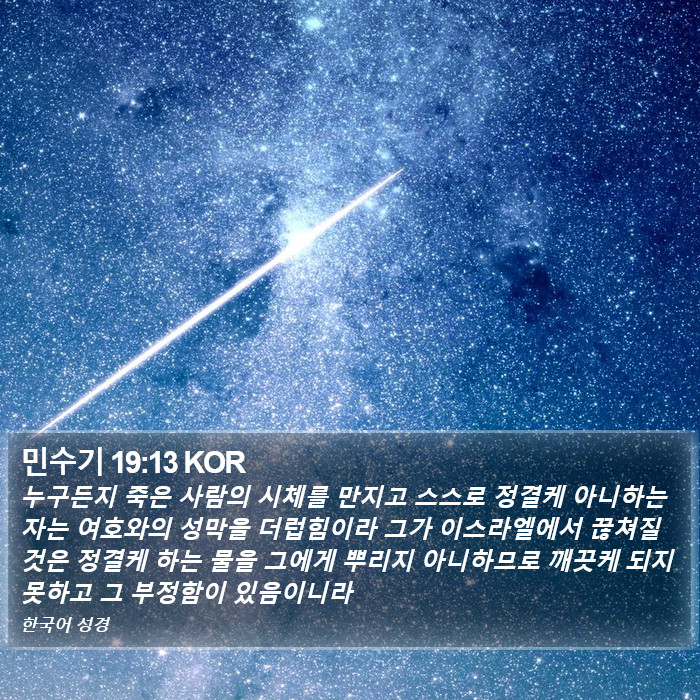 민수기 19:13 KOR Bible Study