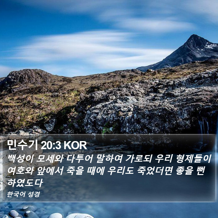 민수기 20:3 KOR Bible Study
