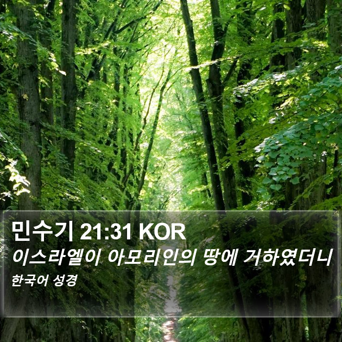 민수기 21:31 KOR Bible Study