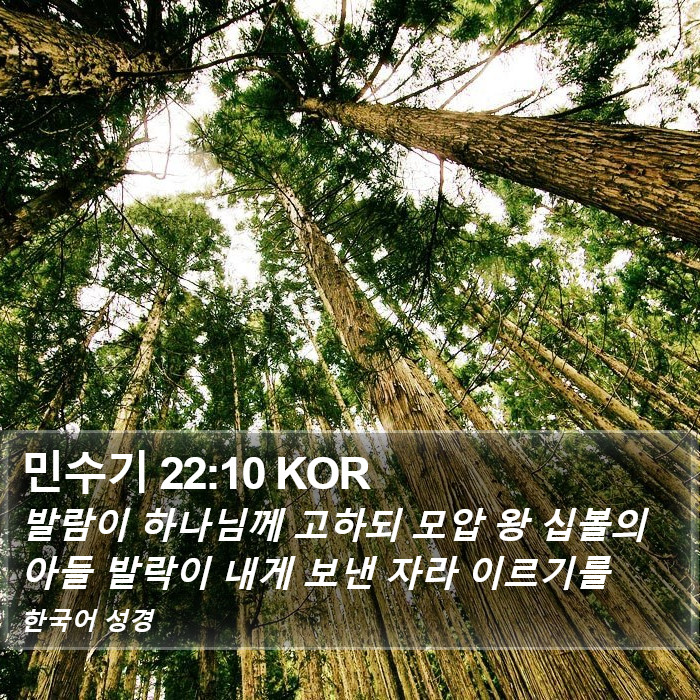 민수기 22:10 KOR Bible Study