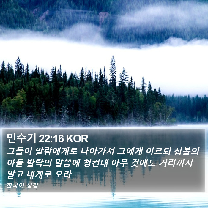 민수기 22:16 KOR Bible Study