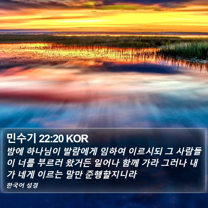 민수기 22:20 KOR Bible Study