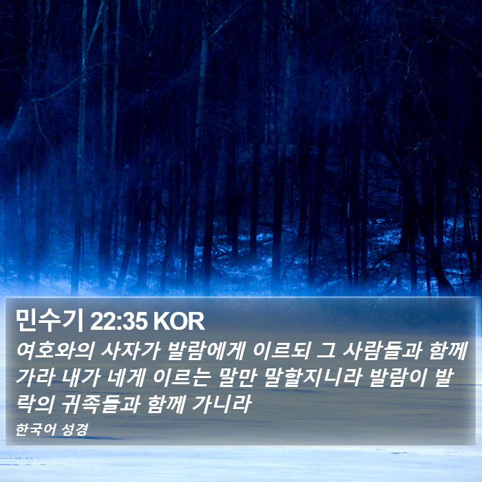 민수기 22:35 KOR Bible Study