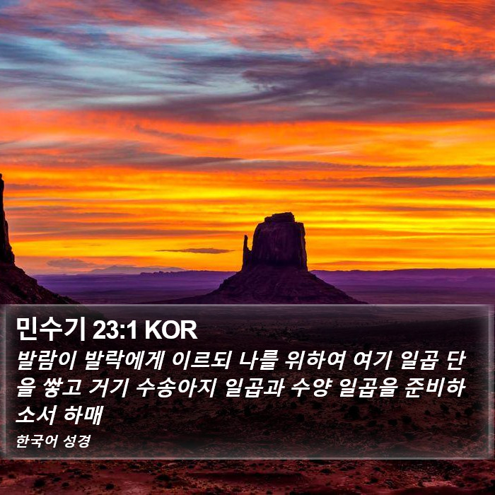 민수기 23:1 KOR Bible Study