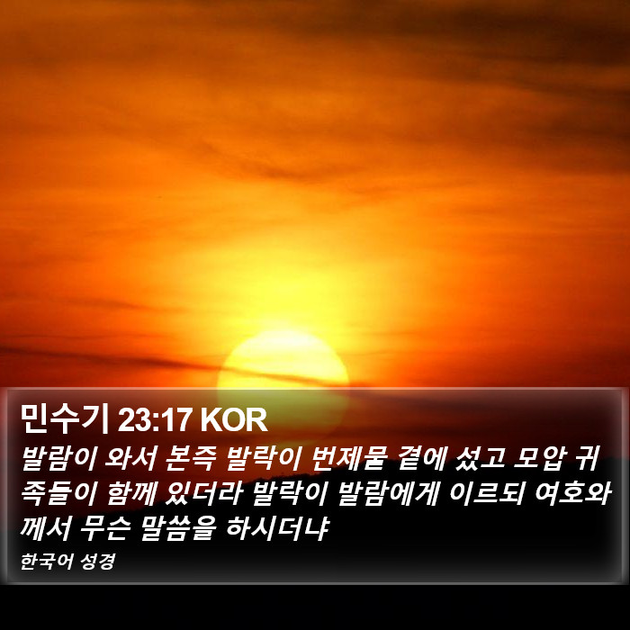 민수기 23:17 KOR Bible Study