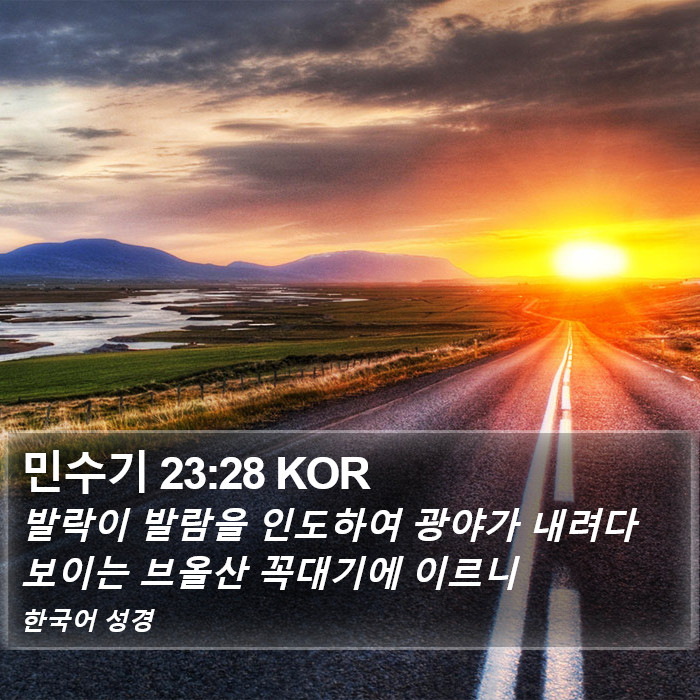 민수기 23:28 KOR Bible Study