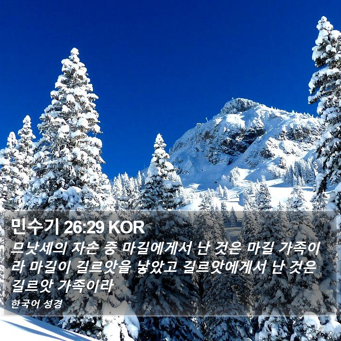 민수기 26:29 KOR Bible Study