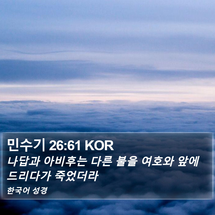 민수기 26:61 KOR Bible Study