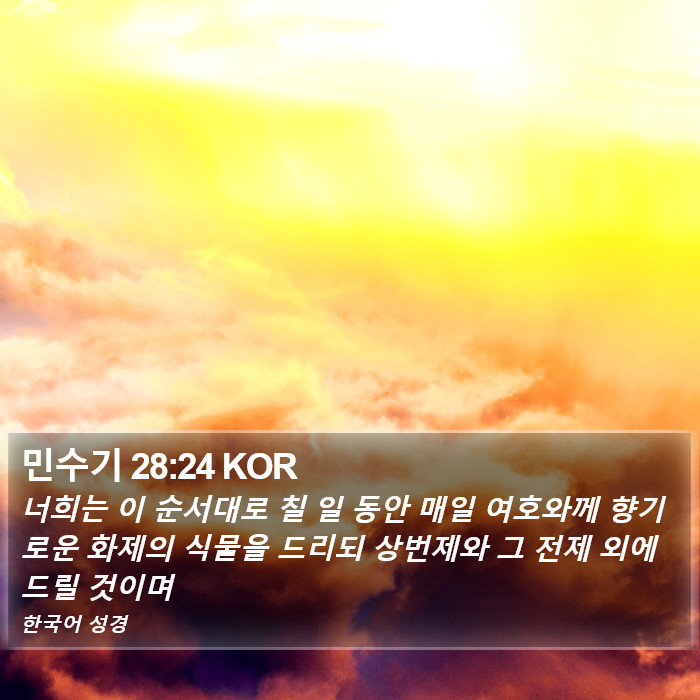 민수기 28:24 KOR Bible Study