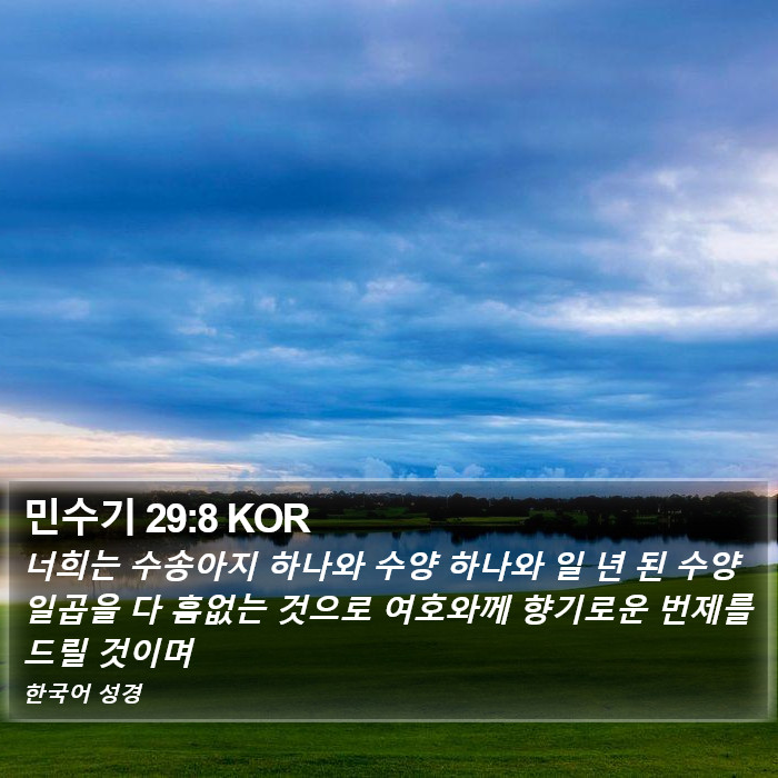 민수기 29:8 KOR Bible Study