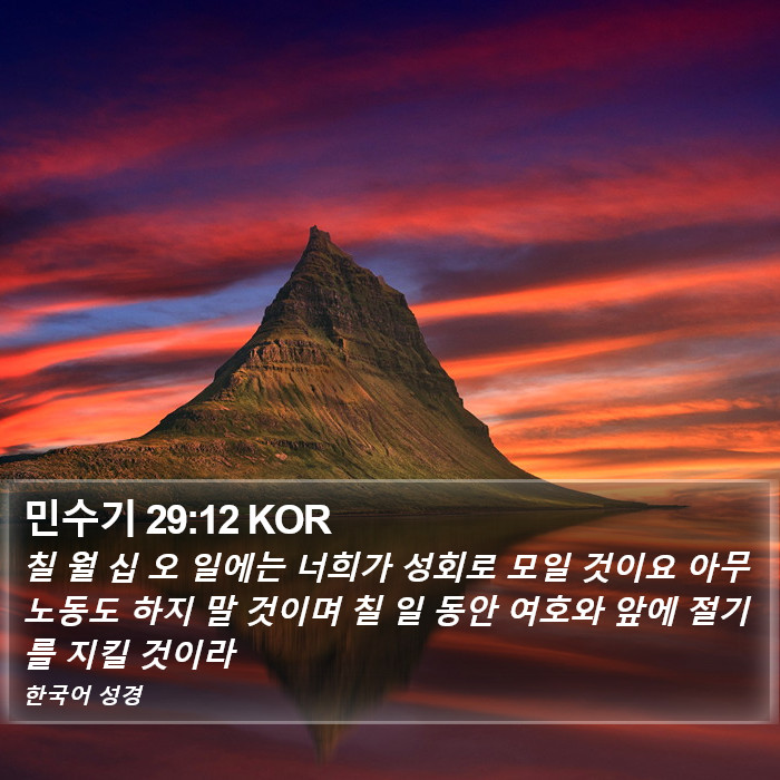 민수기 29:12 KOR Bible Study