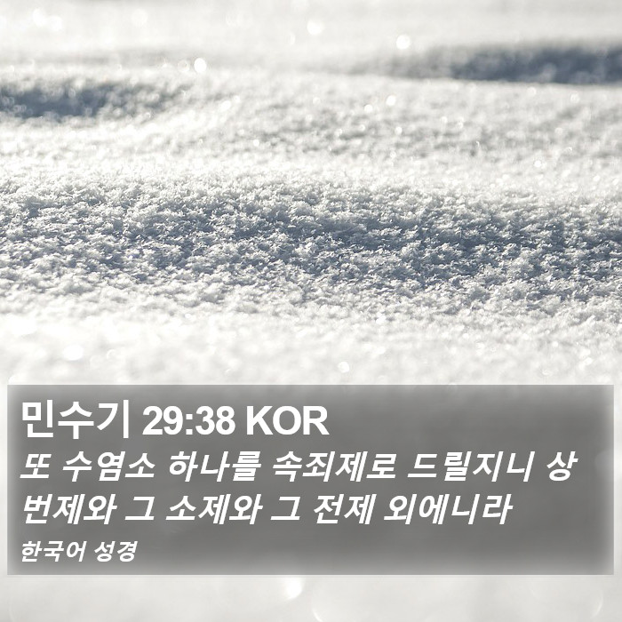 민수기 29:38 KOR Bible Study