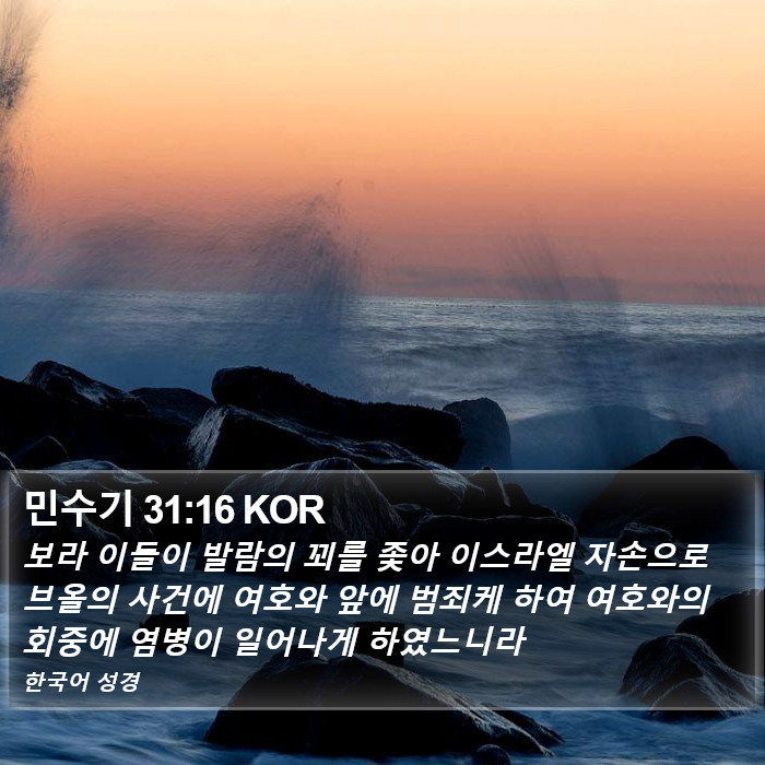 민수기 31:16 KOR Bible Study