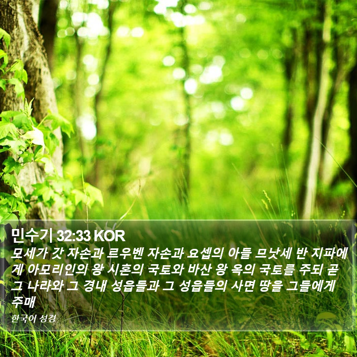민수기 32:33 KOR Bible Study