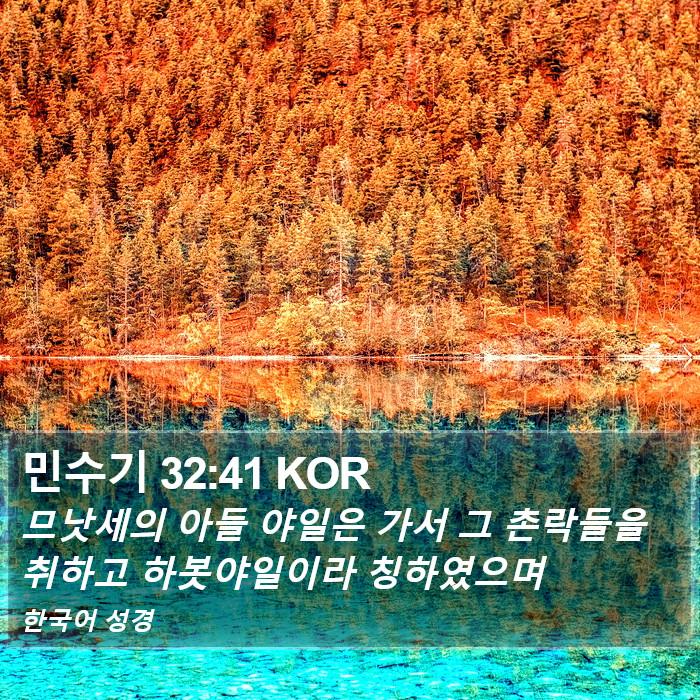 민수기 32:41 KOR Bible Study