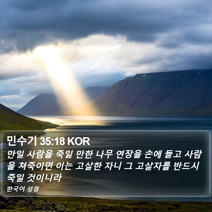 민수기 35:18 KOR Bible Study