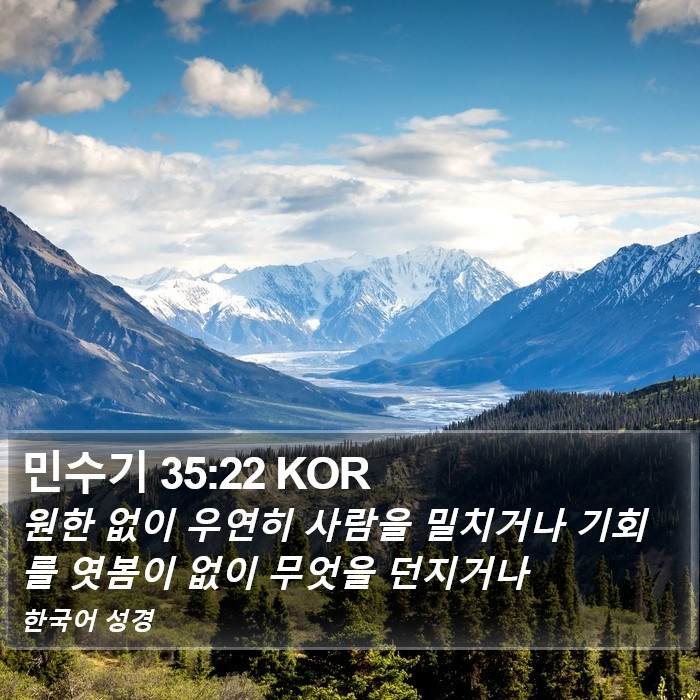 민수기 35:22 KOR Bible Study