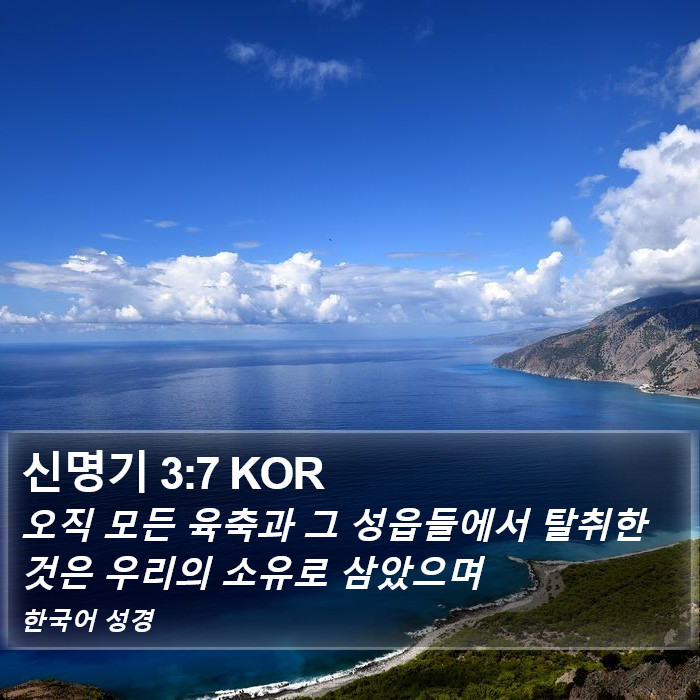 신명기 3:7 KOR Bible Study