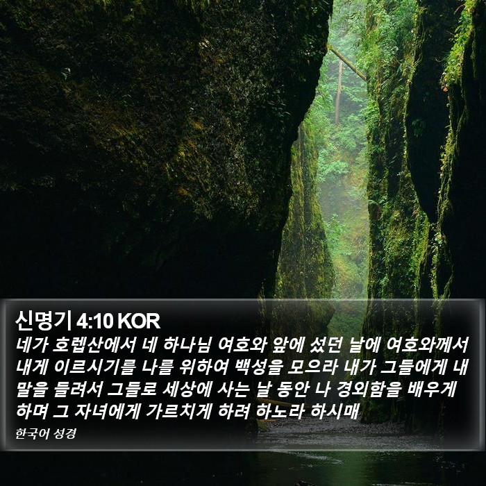 신명기 4:10 KOR Bible Study