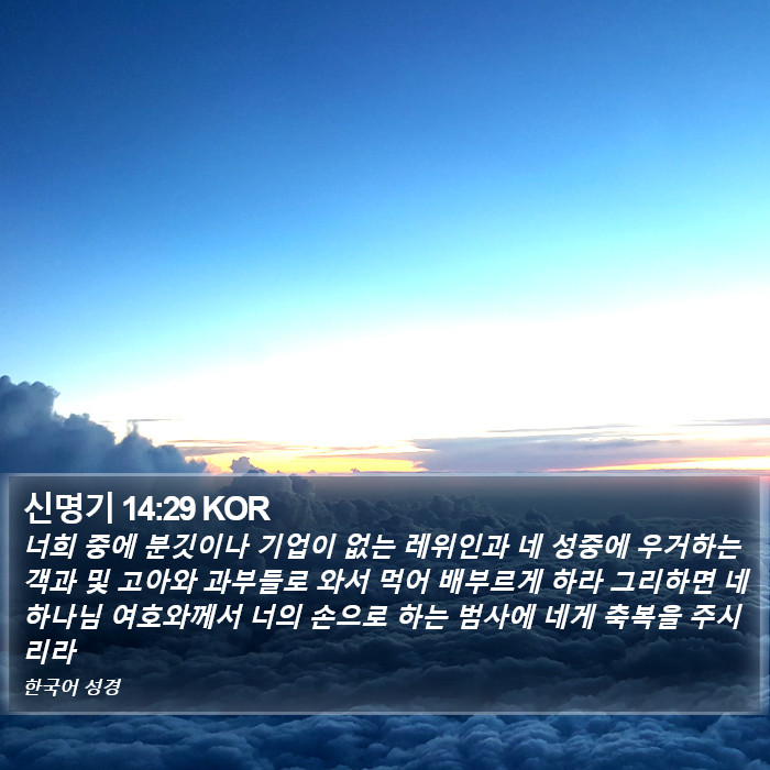 신명기 14:29 KOR Bible Study