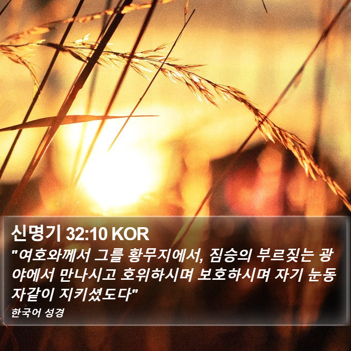 신명기 32:10 KOR Bible Study