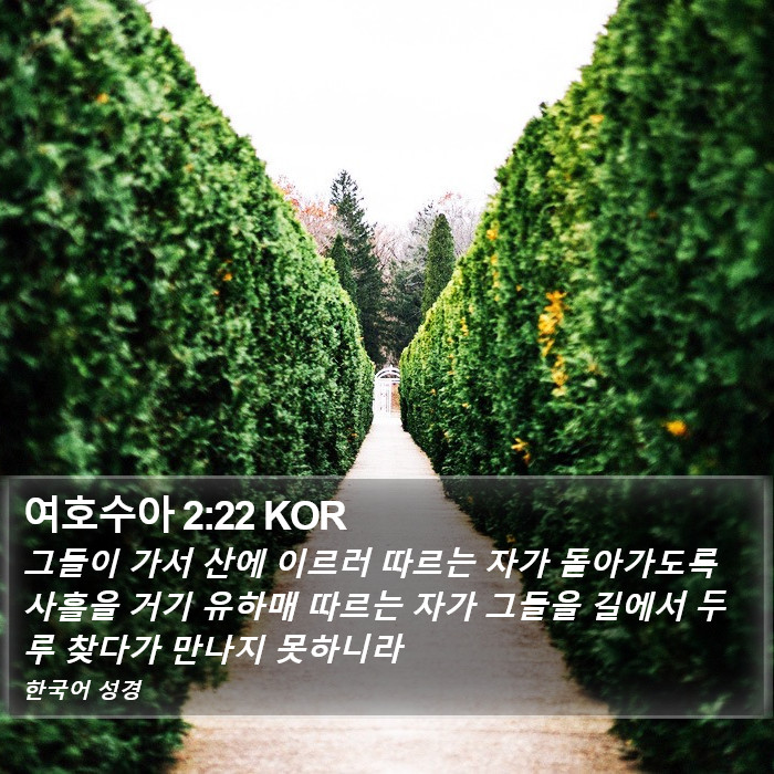 여호수아 2:22 KOR Bible Study